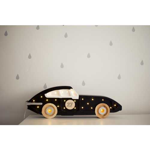 Little Lights Wooden Race Car Lamp – Handmade LED Night Light for Kids – Car-Themed Nursery Decor – Gift for Boys Who Love Racing & Speed