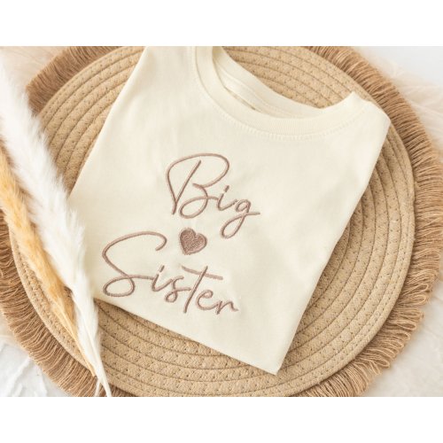 Embroidered Big Sister Tshirt, Toddler Tshirt, Toddler Crewneck, Custom Embroidered Toddler Tshirt, Neutral Toddler Tshirt, Sister Tshirt
