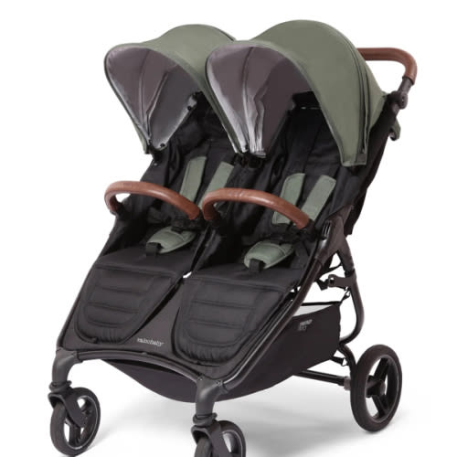 Valco Baby Trend Duo Light Weight Side by Side Double Stroller 2023 (Night Black) - Easy and Compact fold, Multi-Position Recline, Large Canopy, Independent Twin Vents and More - Luxurious Twin Pram