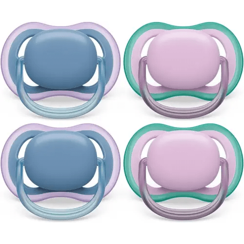 Philips Avent Ultra Air Pacifier - 4 x Light, Breathable Baby Pacifiers for Babies Aged 6-18 Months, BPA Free with Sterilizer Carry Case, SCF085/54