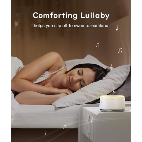 Dreamegg D1 Sound Machine - White Noise Machine with Baby Night Light for Sleeping, High Fidelity Sounds, Timer & Memory Feature, Sound Machine for Baby Adults, Home, Office, Travel (White)