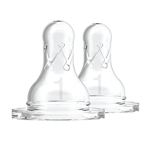 Dr. Brown's Natural Flow® Silicone Level 1 Baby Bottle Nipples (2-Pack)