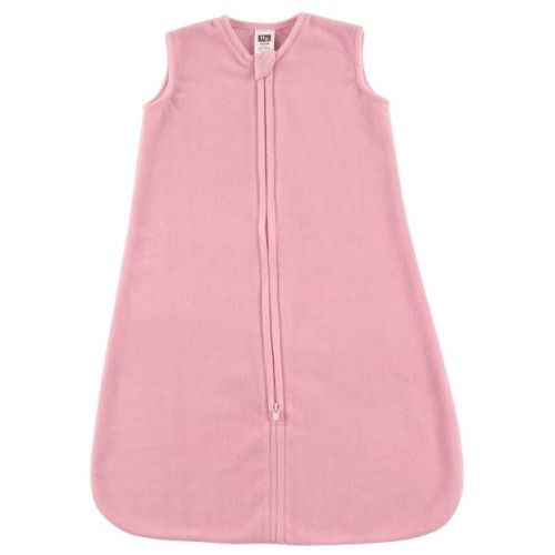 Hudson Baby Infant Girl Plush Sleeping Bag, Sack, Blanket, Solid Light Pink Fleece, 6-12 Months