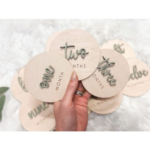 Baby Monthly Milestone Cards (White)