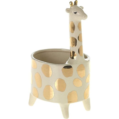 The Bridge Collection Gold-Spotted Giraffe Ceramic Planter