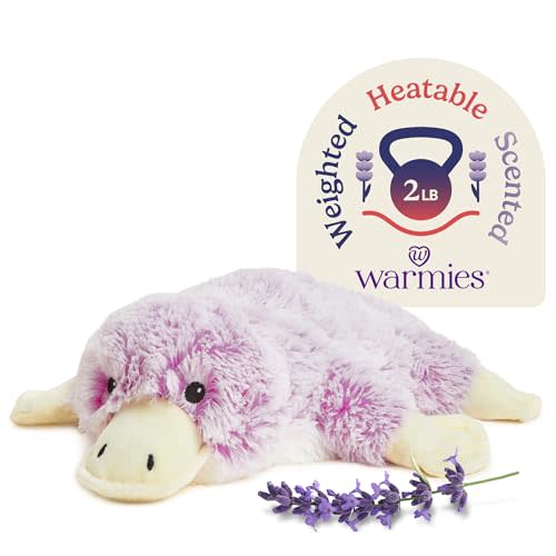 Warmies Microwavable & Weighted Stuffed Animals, Platypus - Heated Stuffed Animal Plushie for Warmth & Comfort - Cute Soft Plush Toys for Adults & Children (Boys, Girls, Babies & Toddlers)