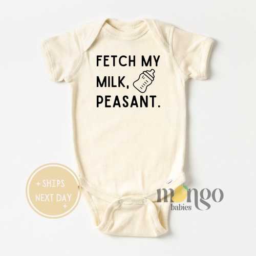 Fetch My Milk Peasant Baby Onesies® Brand Funny Milk Baby Gift for Baby Bodysuit for Newborn Cute Baby Clothes Baby Shower Baby Gift Ideas