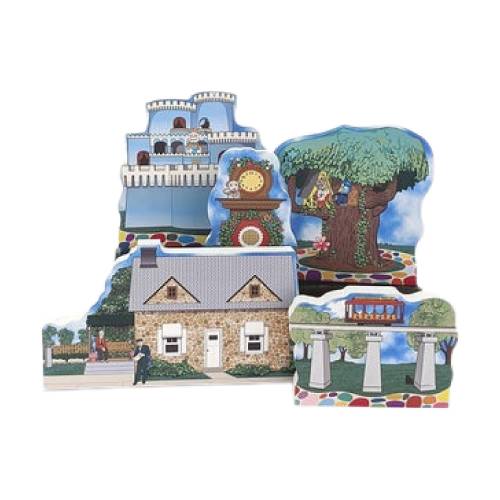 Mister Rogers Neighborhood, Mr. Rogers, Make Believe Neighborhood, Wood Blocks, Childhood TV Show, Cats Meow Village, King Friday, Daniel