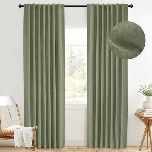 INOVADAY 100% Blackout Curtains 84 Inches Length 2 Panels Set, W50 X L84