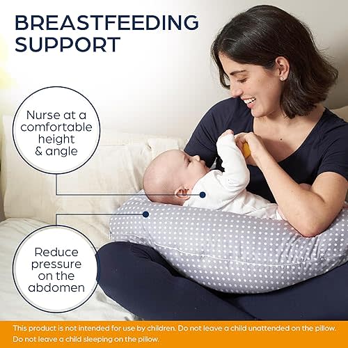 Niimo XXL Pregnancy Pillow & Baby Feeding Pillow - 2022 Double Platinum Winning Maternity Pillow, 100% Cotton Pregnancy Pillow Cover, Machine-Washable, Pregnancy Must Haves