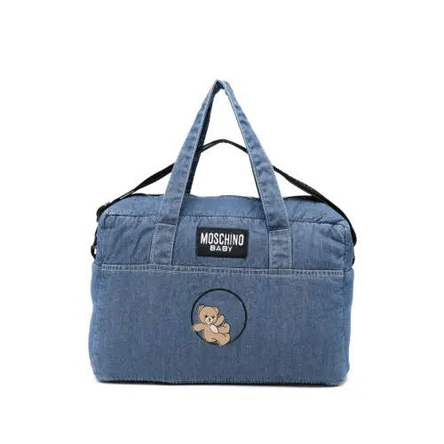 Moschino Kids logo-patch Changing Bag | Blue | FARFETCH