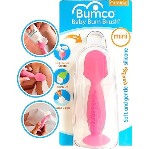 Bumco Mini Diaper Cream Spatula with Case - BPA-Free Butt Spatula Baby, Soft & Flexible Diaper Spatula, Diaper Cream Applicator, Mom-Invented Baby Must Haves, Diaper Bag Essentials, Butt Paste Spatula