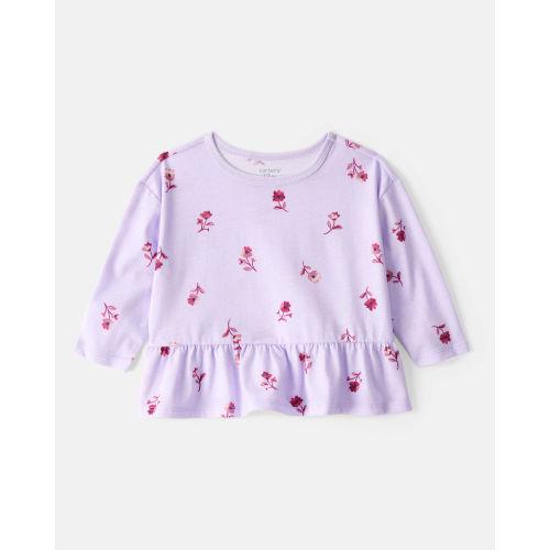 Baby Girl Floral Long-Sleeve Top - Purple - Carter's | Carter's