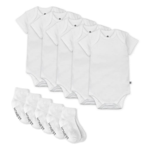 10-Pack Organic Cotton Short Sleeve Bodysuit & Sock Bundle | Honest Baby Clothing