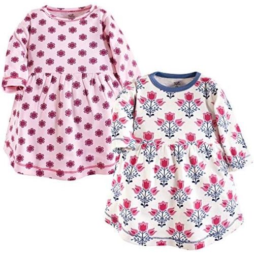 Touched by Nature Girls' One Size Organic Cotton Short Long-Sleeve Dresses
