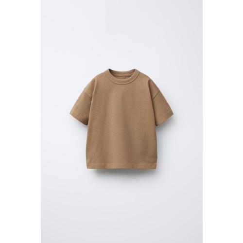 BASIC HEAVYWEIGHT T-SHIRT - Light brown | ZARA United States