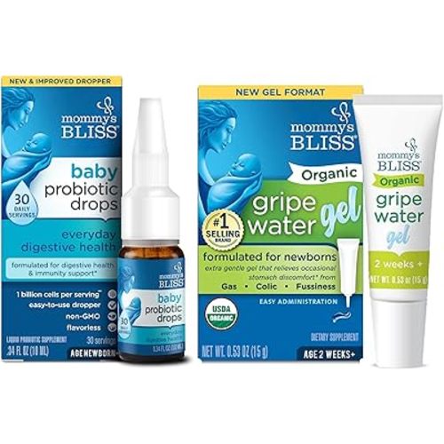 Mommy's Bliss Baby Probiotic Drops Everyday 30 Servings (Pack of 1), with Organic Gripe Water Original Gel 45 Servings (Pack of 1), Relieves Gas and Supports Digestive Health and Immunity