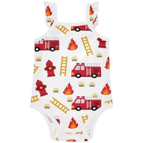 Ollabaky Baby Girls' Bodysuit Cotton Sleeveless Ruffle Newborn Clothes for 0-24 Months