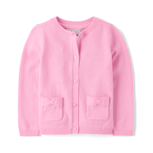Toddler Girls Bow Cardigan - Pink