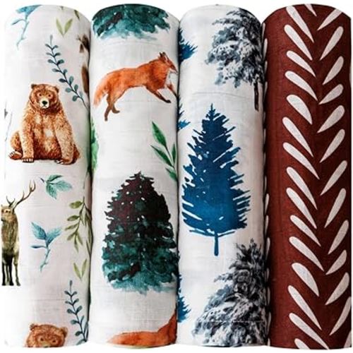 Jola's House Baby Muslin Swaddle Blankets Gender Large Neutral Swaddles for Newborn Boy or Girl Light Receiving Blankets Newborn Infant Essentials for Mom (Animals)