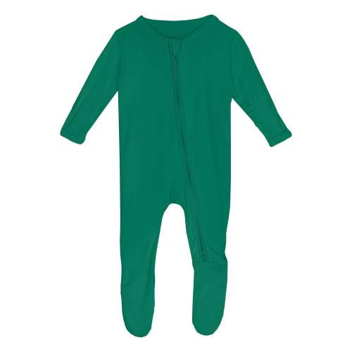 Footie with 2 Way Zipper in Leaf