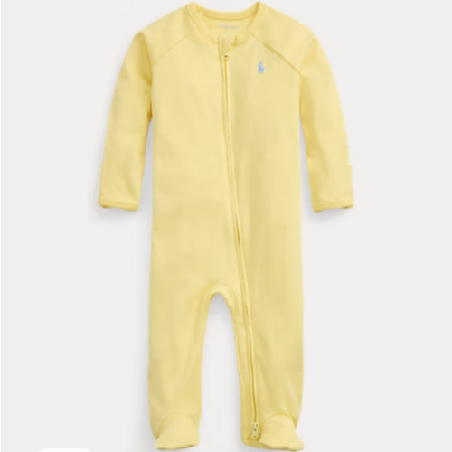Cotton Interlock Footed Coverall | Ralph Lauren