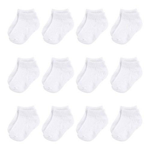 Touched by Nature Baby Unisex Organic Cotton Socks, White No Show, Size: 6-12 months