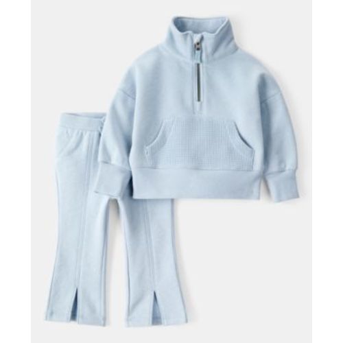 Baby Girls Quarter-Zip Pullover & Pants, 2 Piece Set