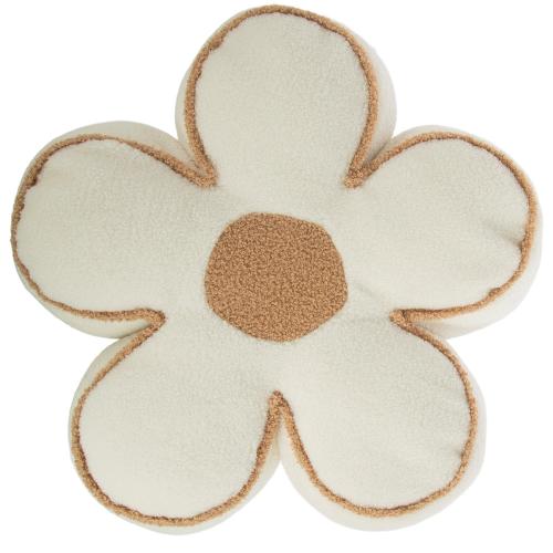 White & Tan Flower Pillow