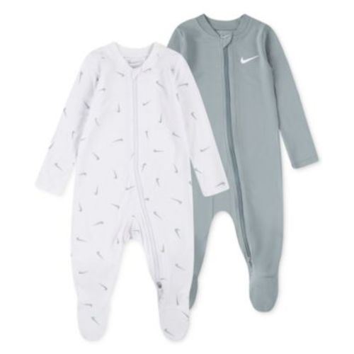 Baby Essentials Viscose Long-Sleeve Footed Coveralls, 2 Pack
