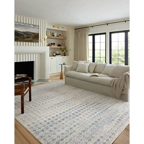 Loloi II Kamala Collection KAM-04 Sky/Dove 5'-3" x 7'-9" Area Rug