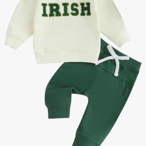 Amazon.com: Toddler Baby Boy Girl St. Patricks Day Outfit Embroider Print Shirt Sweatshirt Pants Set St. Patricks Irish Clothes (White, 0-6 Months): Clothing, Shoes & Jewelry