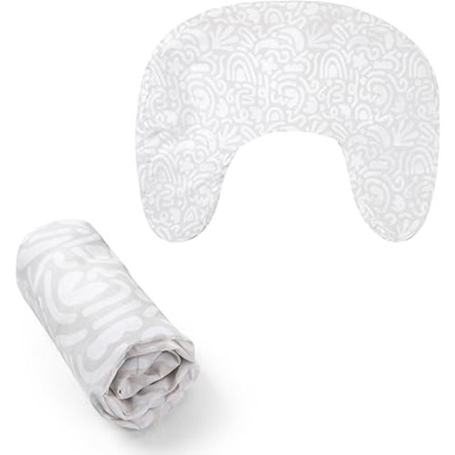 Boppy Nursing Pillow Cover, Cream Retro Squiggles, Single Cover, Easy-On Slipcover with Extra Soft 100% Polyester Microfiber Fabric for The Redesigned Nursing Pillow