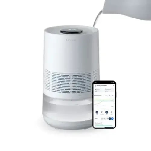 Blueair - InvisibleMist 0.9 gallon Evaporative Premium Smart Top-Fill Humidifier - White
