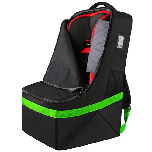 YOREPEK Padded Car Seat Travel Bag Backpack for Airplane, Heavy Duty Car Seat Bags for Air Travel, Carseat Cover for Airplane Travel with Shoulder Strap, Car Seats Carrier for Airport, Black