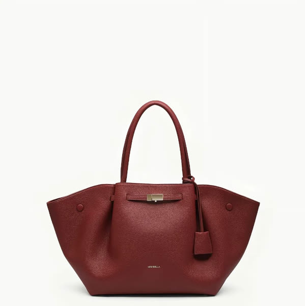 NEWBELLA Marella M Collapsible PU Leather Tote Bag with Magnetic Closure and Luggage Sleeve for Work and Travel #sohoch - TikTok Shop