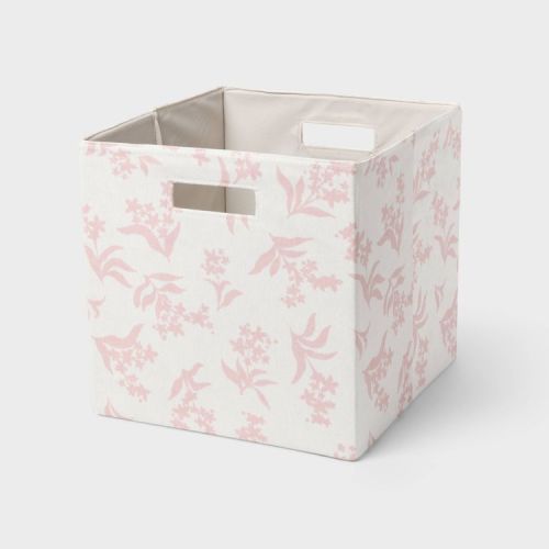13" Fabric Bin Pink Floral - Brightroom™: 13 Inch Storage Cube, Decorative Storage