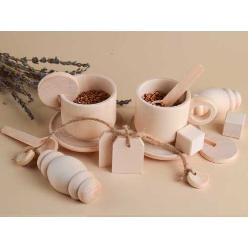 Wooden Tea Set for Playing, Wooden Toy Tea Set Kids, Wooden Play Kitchen Accessories, Toddler Tea Set for Children, Gift for Toddler Girl