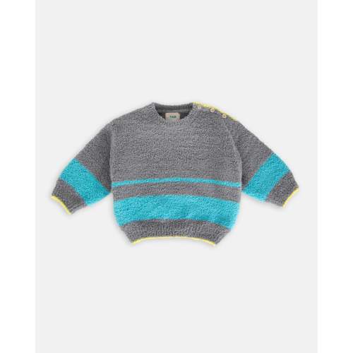 Boxy Striped Sweater - Fuzzy