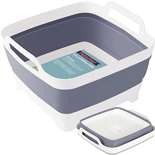 Collapsible Dish Tub 9L-Collapsible Basin Bucket Portable Sink-Outdoor Multiuse Foldable Sink Tub Wash Dish Basin for Kitchen Sink RV Camping