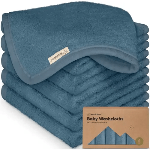 6-Pack Baby Washcloths - Soft Viscose from Bamboo Washcloth, Baby Wash Cloths for Newborn, Kids, Bath Baby Towels, Face Towel, Face Cloths for Washing Face (Navy Blue)