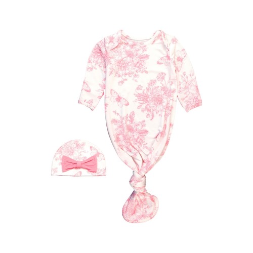 Knotted Gown & Hat Set, Newborn