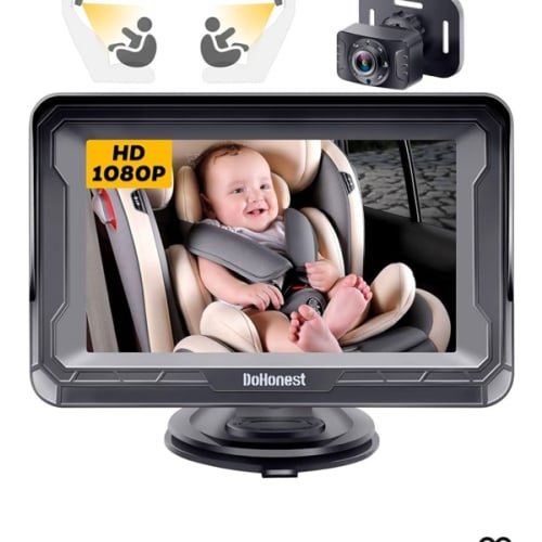 DoHonest Baby Car Camera HD 1080P - Rear-Facing Car Baby Monitor with Night Vision, Adjustable View Angle, Easy Setup, Anti-Glare Display, Safety for Kids & Infants