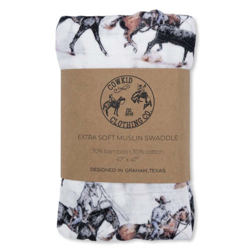 Stop the Clock Bamboo Muslin Swaddle – Cowkid Clothing Company