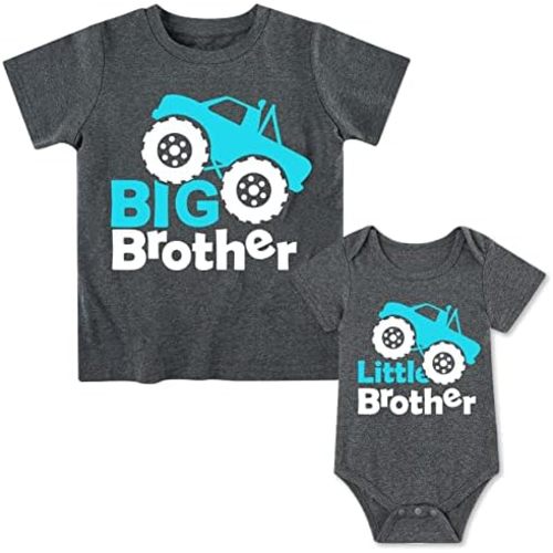 Funnycokid Big Brother Little Brother Matching Outfits Toddler Lil Bro Boy Shirts Set Baby Gifts Clothes