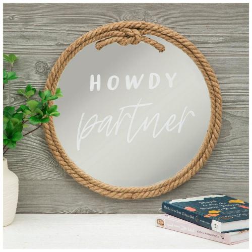 Howdy Partner Rope Wall Mirror