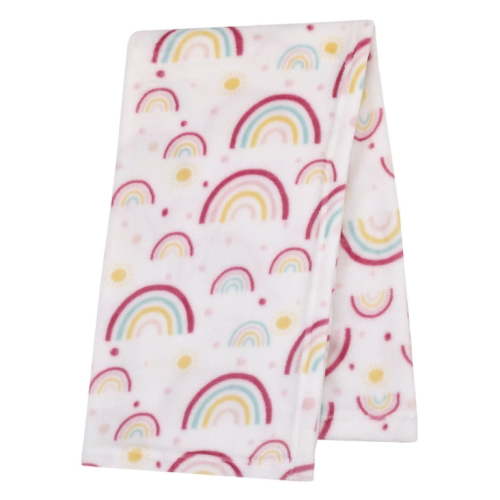 Parent's Choice Plush Baby Blanket, Rainbows, 30" x 36", Pink, Infant Girl