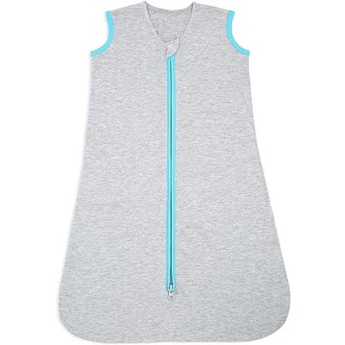 HALO Sleepsack Ideal Temp, Baby Wearable Blanket, TOG 1.0, Heather Grey/Aqua, Small