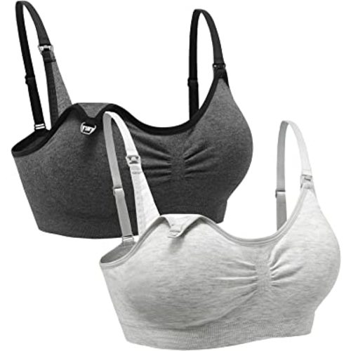 Suekaphin 2PACK Nursing Maternity Bra for Pregnancy Women Breastfeeding Comfortable Sleeping with Extenders