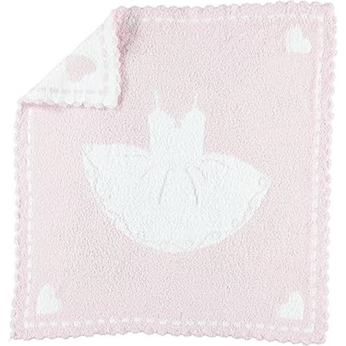 Barefoot Dreams CozyChic Scalloped Receiving Blanket - Pink & Tutu,30" x 32"